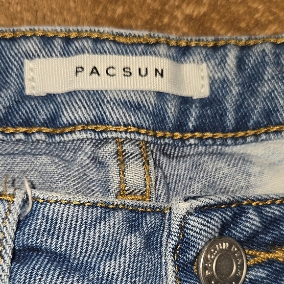 PacSun Blue White Bleached Mom Jeans Size 24 - Picture 2 of 5